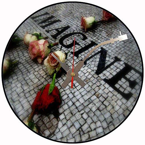 Horloge murale disque vinyle emblématique Imagine (Beatles) - Les Beatles, Paul McCartney, John Lennon, RIngo Starr, George Harrison Horloge murale disque vinyle emblématique Imagine (Beatles)