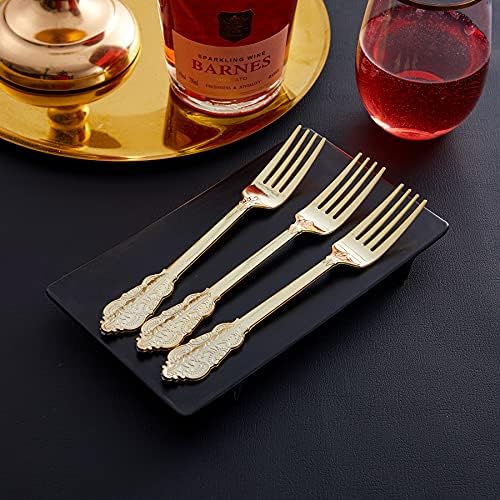 Wow Gold Plastic Forks for Parties and Weddings