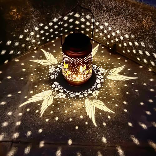 Hummingbird Birthday Gifts for Women Mom Grandma Solar Lanterns Outdoor Waterproof Garden Decor Metal Hanging LED Decorative Light for Patio Yard Lawn Backyard Front Porch Gardening Gifts - Image 3
