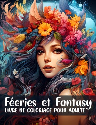Féeries et Fantasy - Livre de Coloriages pour adultes: 30 illustrations pour l'anti stress, détente et relaxation zen | Grand cahier à colorier.