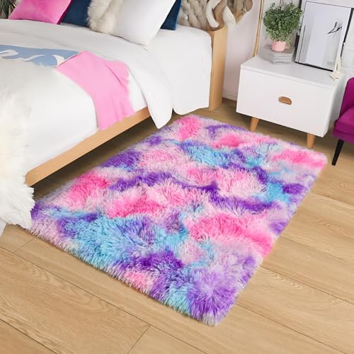 Tepook Soft Rainbow Rug for Girls Room