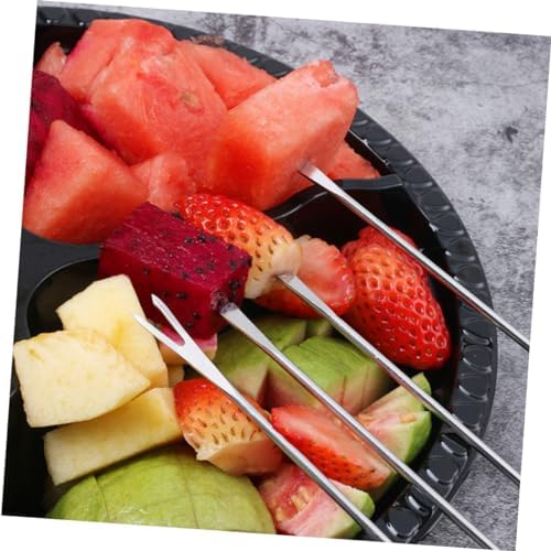 8-Piece Stainless Steel Meat Fondue Forks for BBQ Cheese