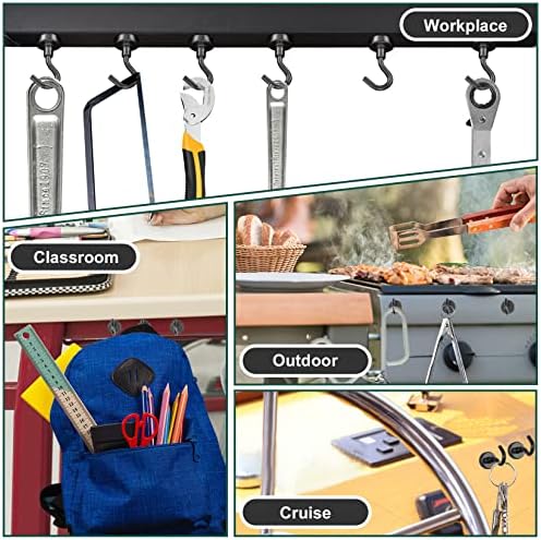 VNDUEEY 10 Pack Black Magnetic Hooks