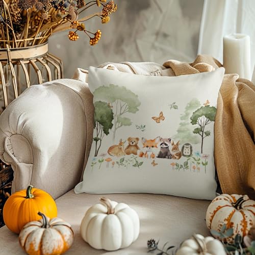 Baby Woodland Animals Plush Pillowcase Throw Cover