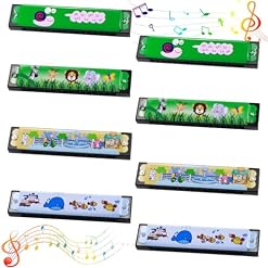 Lot de 8 harmonicas pour enfants – Harmonica diatonique à double rangée de 16 trous – Convient pour les débutants, les festivals, les cadeaux pour enfants - Les Beatles, Paul McCartney, John Lennon, RIngo Starr, George Harrison