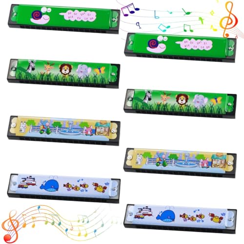 Lot de 8 harmonicas pour enfants – Harmonica diatonique à double rangée de 16 trous – Convient pour les débutants, les festivals, les cadeaux pour enfants - Les Beatles, Paul McCartney, John Lennon, RIngo Starr, George Harrison Lot de 8 harmonicas pour enfants - Harmonica diatonique à double rangée de 16 trous - Convient pour les débutants, les festivals, les cadeaux pour enfants