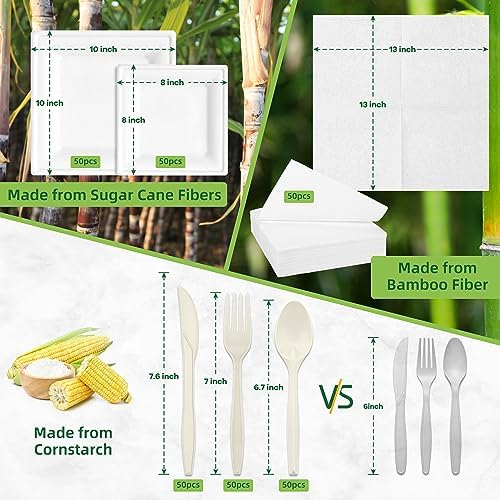 Eco-Friendly 300PC Compostable Plate Set for Parties