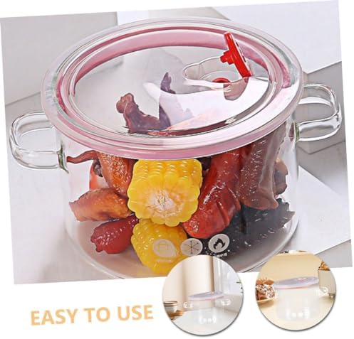 Sleek borosilicate glass pot with double handles for efficient cooking