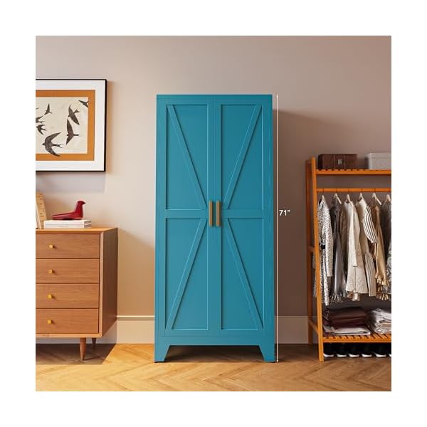   71-Farmhouse-Metal-Storage-Cabinet-with-Barn-DoorsSteel-File-Cabinet-for-Home-OfficeKitchen-Pantry-4-Adjustable-ShelvesFreestanding-Cupboard-for-KitchenHome-Office-Peacock-Blue