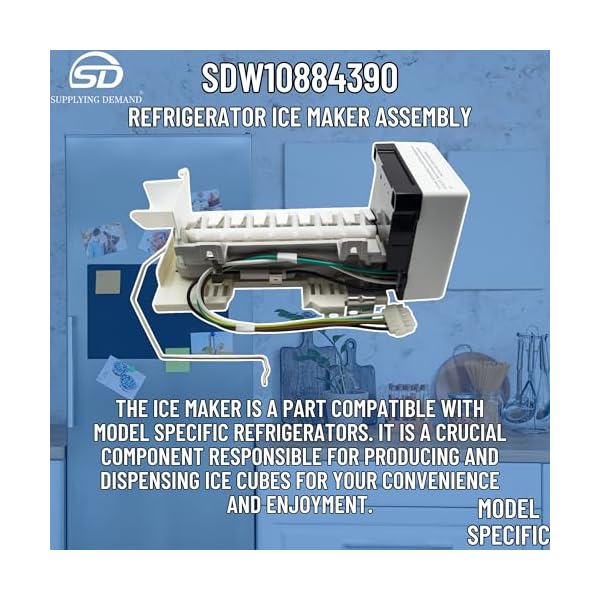   Supplying-Demand-W10884390-Refrigerator-Ice-Maker-Assembly-Replaces-W10793298-W10377152-W10469286