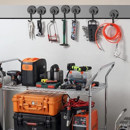 Get Everything in Place with 8 Black Magnetic Hooks Set