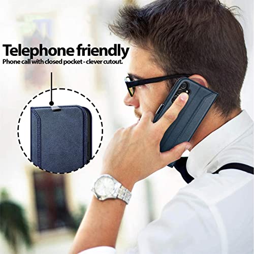 Verco Handyhülle für Samsung Galaxy A14 5G, 6,8 Zoll Premium Klapphülle Handy Flip Case für Samsung A14 5G Hülle Book Case Tasche, Blau – Bild 6