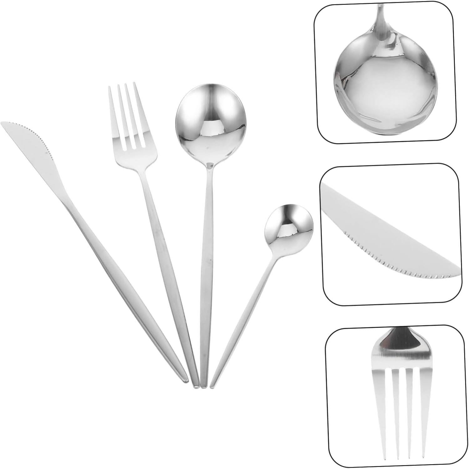 GARVALON Gold Plated Fork Set 5pc Elegant Stainless Steel