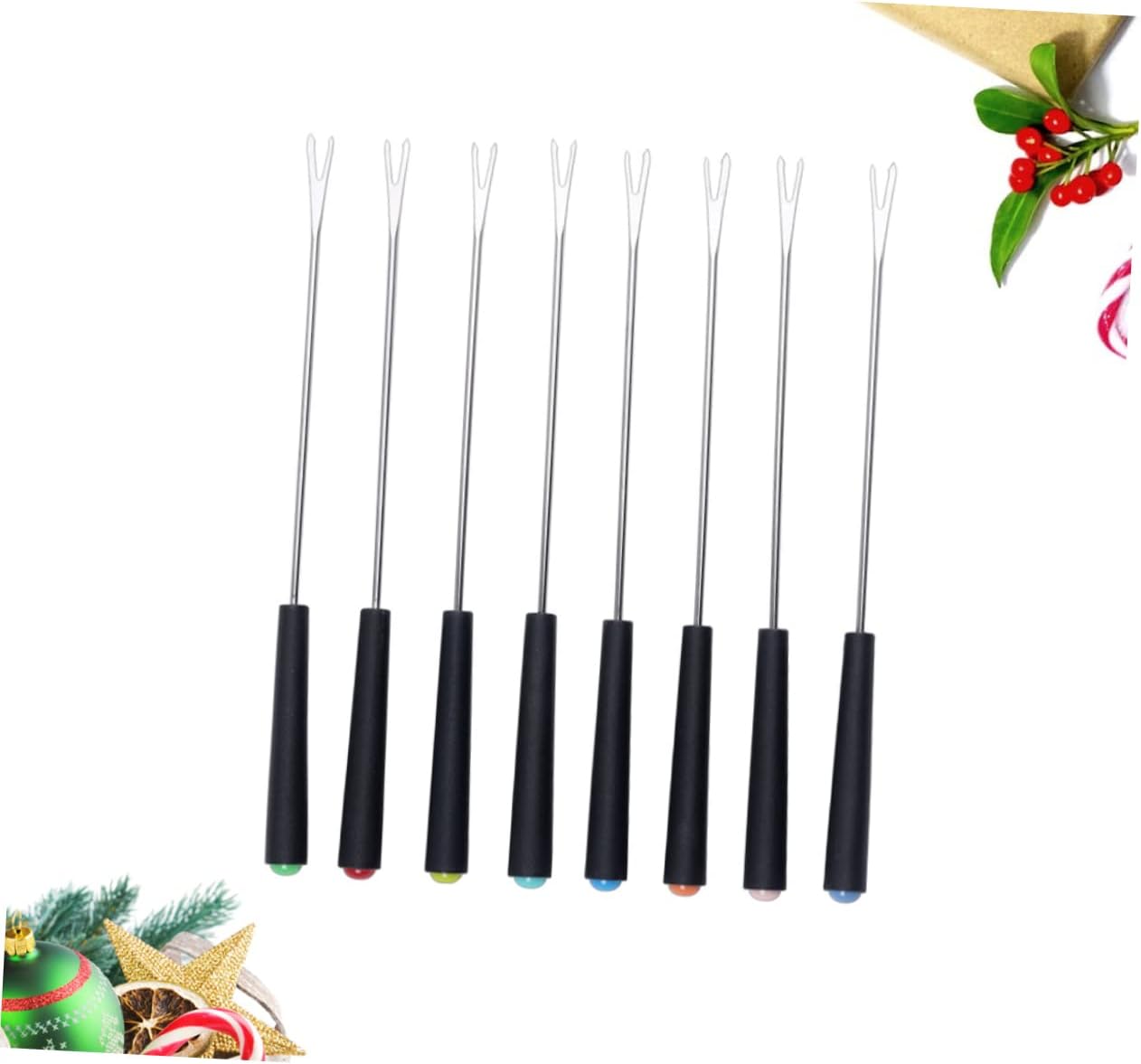 Stainless Steel Cheese Fondue Forks 8pcs - Perfect for Picnics Camping