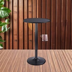Furmax Bistro Pub Table Round Bar Height Cocktail Table Metal Base MDF Top Obsidian Table 23.8-Inch Top, 39.5-Inch Height (Black, 1-Pack) Furmax Bistro Pub Table Round Bar Height Cocktail Table Metal Base MDF Top Obsidian Table 238 Inch Top 395 Inch Height Black 1 Pack