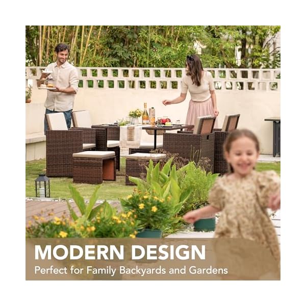   Devoko-9-Pieces-Patio-Dining-Sets-Outdoor-Space-Saving-Rattan-Chairs-with-Glass-Table-Patio-Furniture-Sets-Cushioned-Seating-and-Back-Sectional-Conversation-Set-Beige