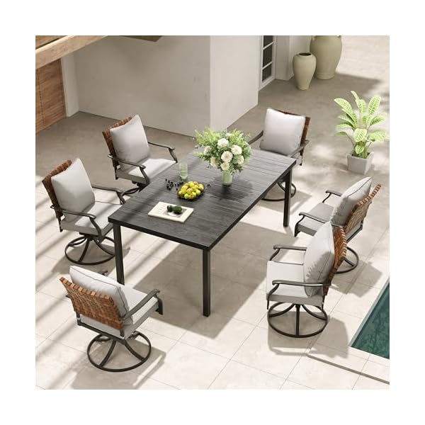   Grand-patio-7-Piece-Outdoor-Dining-Set-6-Leather-Look-Wicker-Swivel-Patio-Chairs-1-Straight-Legs-Rectangular-Dining-Table-Black