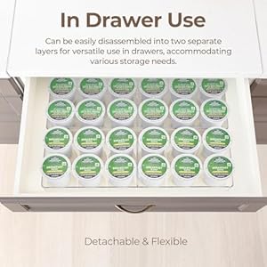 Elechomes Coffee Bar Organizer Station Accessories Tea Bag Organizer and Storage Large Capacity with Removable Dividers for Countertop Farmhouse Kcup Coffee Pod Holder Basket Coffee Lover