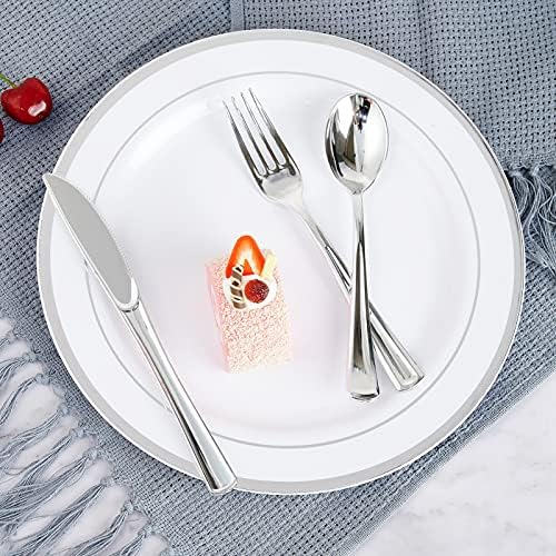 FOCUSLINE 300 Pack Silver Plastic Cutlery Set