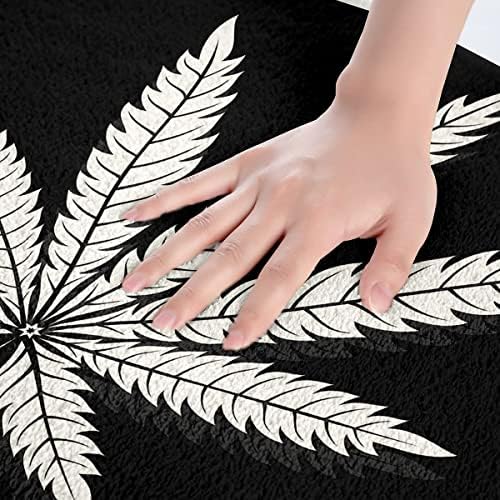 Feelyou Cannabis Leaves Bath Rug with Non-Slip Back
