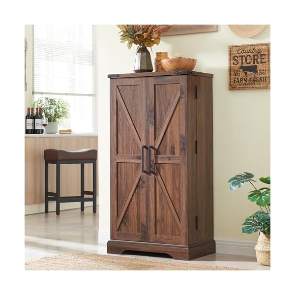   47-Kitchen-Pantry-Farmhouse-Storage-Cabinet-with-Barn-Doors-Organizer-and-Adjustable-Shelves-Rustic-Wood-Cupboard-for-Kitchen-Dining-Room-Bathroom-and-Hallway-Brown