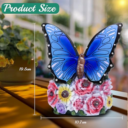 Linkax Fall Decor, Gifts for Women Mom Grandma Sister, Butterfly Statue Solar Lights Outdoor Garden Decor for Outside Yard Patio Balcony Front Porch Home, Gardening Christmas White Elephant Gifts - Image 3