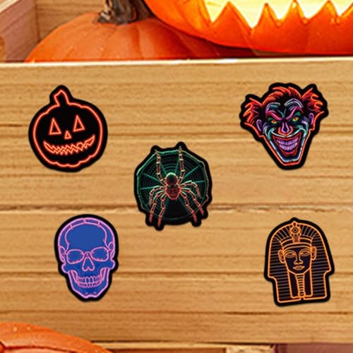 Halloween-Aufkleber, Halloween-Neonaufkleber, 50 x gruselige Aufkleber für Wasserflaschen | Halloween-Aufkleber, wasserdichte Halloween-Aufkleber, Deko-Aufkleber – Bild 4