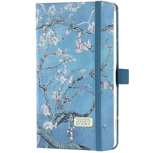 Pocket Diary 2025 - A6 Academic Diary 2025 from January 2025 to December 2025, A6 Week to View Diary 2025 with Pen Loop, 16×10×1.5 cm