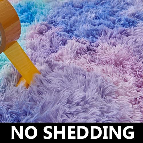 TABAYON Shag Area Rug 4x6 Light Purple Non-Skid Plush