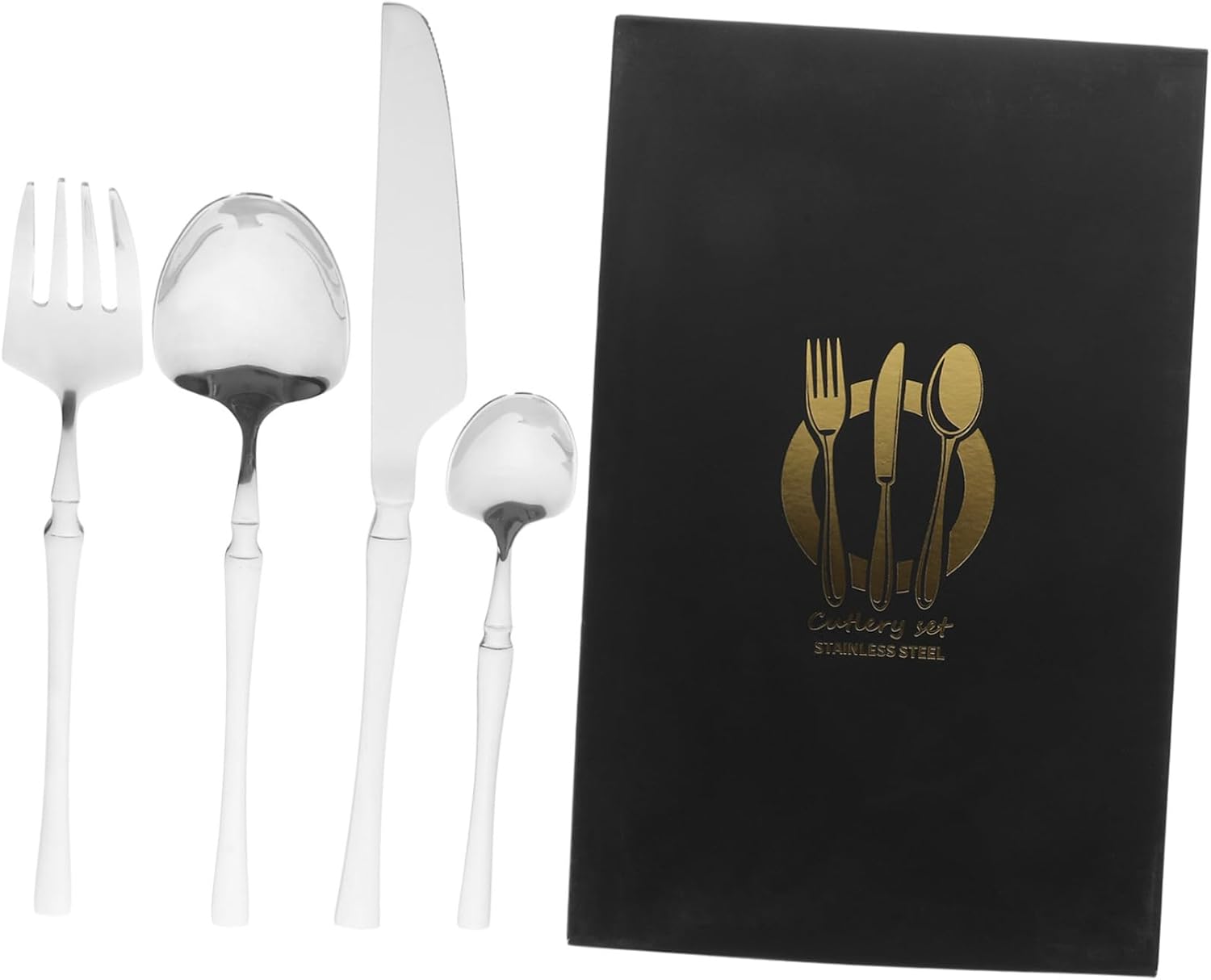 Cabilock Elegant Stainless Steel Dinnerware Set 5-Piece Flatware Heat Resistant