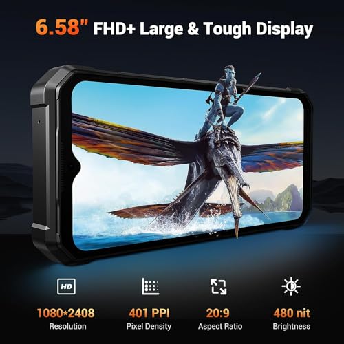 FOSSiBOT F106 Pro Rugged Smartphone Android 14 (2024), 48 MP + 20 MP Nachtsicht, 6,58 Zoll FHD+, 15 GB RAM + 256 GB ROM, Lampe 512 lm Lautsprecher 110 dB, IP68/4G Dual SIM/NFC – Bild 6