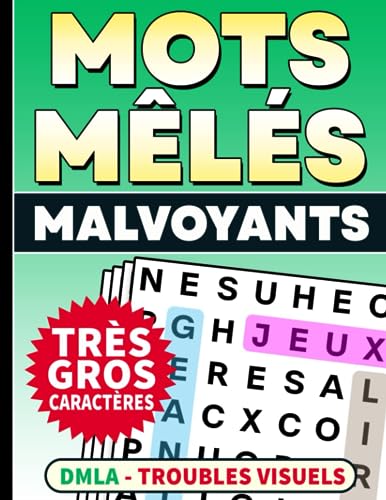 Mots Mêlés Malvoyants Très Gros Caractères XXL: Livre de Jeux Idéal pour Adultes et Séniors avec DMLA et Problèmes de Vue