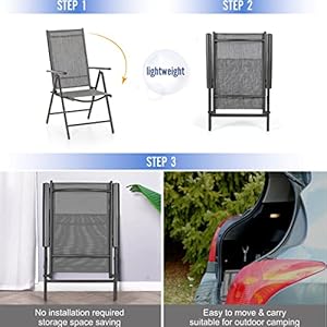 Phi villa 7 piece outdoor dining set with umbrella patio furniture dining set with foldable patio chairs outdoor table for yard garden  urban country home decor