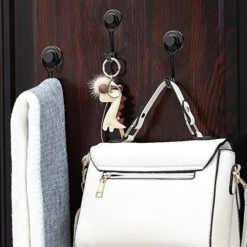 E BAVITE Black Swivel Swing Magnetic Hooks Pack of 6