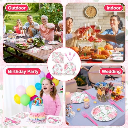 Charming Floral Party Tableware Set for Moments