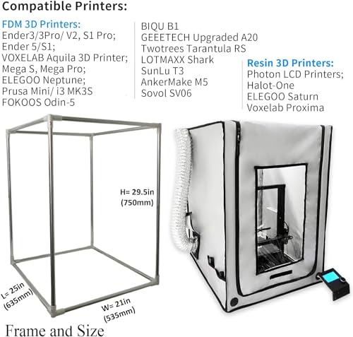 3-in-1 Multifunktions-3D-Druckergehäuse Lasergravierer Augenschutzschild Abdeckung Harz 3D-Drucker Feuerfestes Zelt mit Rauchabzug Raucher Absorber Filament Trockner Staubabdeckung – Bild 4