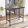 Diwhy DIY Industrial Design Pipe Dining Table Casual Pub BAR Laptop Table Modern Studio Wood and Metal Rectangular Dining Table homeoffice Desk Breakfast high bar Table Brown Desktop 473–236