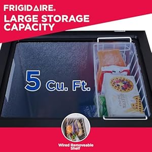   Frigidaire-EFRF5003-BLACK-Chest-Deep-Freezer-GARAGE-READY-50-Capacity-Black-Adjustable-Thermostat-Removable-Vinyl-Coated-Wire-Basket-Easy-Defrost-Drain-5-cu-ft