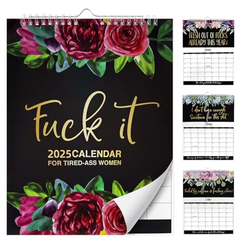Calendar 2025 UK for Tired-Ass Women 2025 Fu_ck it Calendar 2025 Wall Calendar UK Monthly Calendar Gag Gift for Women Sweary Calendar 2025 Calendar Family Calendar 2025 for Home Office