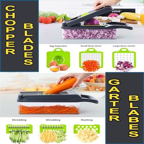 Manual Vegetable Chopper with 13-in-1 Functionality