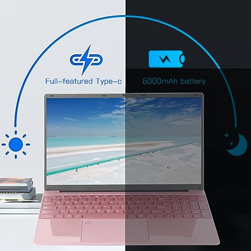 Topiky Laptop LPDDR4 16 GB 128 G SSD, 15,6 Zoll Laptops, für Windows 11 Laptop für für Celeron N5095 1920 X 1080 IPS Display, Tastatur mit Hintergrundbeleuchtung, – Bild 4