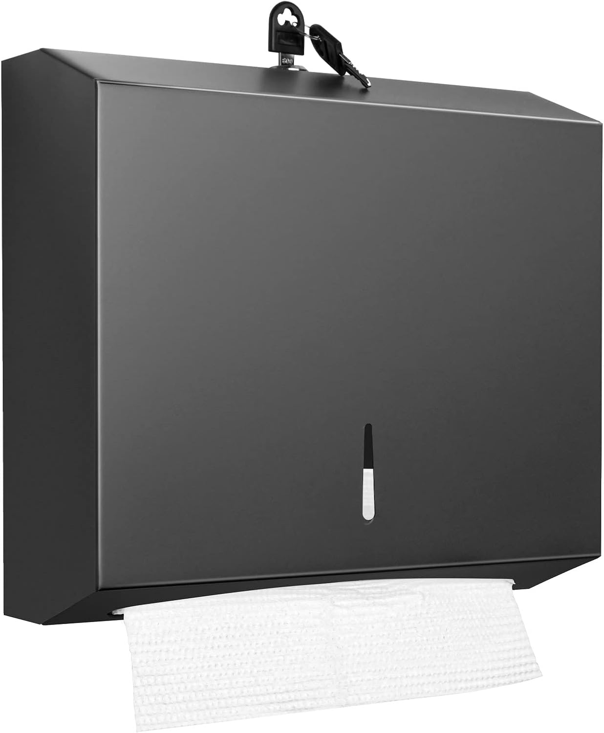 Wall-Mounted Stainless Steel Tissue Holder - Quick-Access Matte Black
