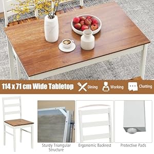   Tangkula-Dining-Table-Set-for-4-Solid-Wood-Farmhouse-Dinette-Set-wRubber-Wood-Legs-Mid-Century-Modern-Dining-Table-and-Chairs-Set-for-Kitchen-Dining-Room-BrownWhite