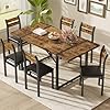 Recaceik55diningtablesetfor6withchairsfauxwooden7piecekitchentableandupholsteredchairsrectangularmoderndinnersetfor6farmhousebrown  Urban Country Home Decor Recaceik 55 dining table set for 6 with chairs faux wooden 7 piece kitchen table and upholstered chairs rectangular modern dinner set for 6 farmhouse brown  urban country home decor