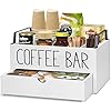   Coffee-Station-Organizer-with-Drawer-Wooden-Coffee-Bar-Accessories-Organizer-for-Counter-Farmhouse-Kcup-Coffee-Pod-Holder-Storage-Box-with-Handle-Coffee-Bar-Organizer-Station-for-Coffee-Bar-Decor