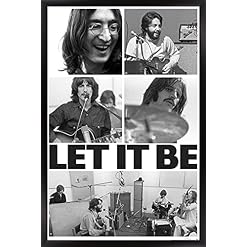 Trends International Beatles-Let It Be Compilation Poster mural encadré Noir 37,4 x 56,8 cm - Les Beatles, Paul McCartney, John Lennon, RIngo Starr, George Harrison