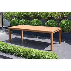 Brampton Patio Brampton Venice 7 Piece Outdoor Rectangular Dining Table Set Teak Finish Ideal for Patio and Indoors White