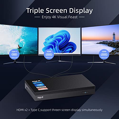 MeLE Mini PC, Quieter3C Celeron N5105 16GB 512GB Windows 11 Pro Micro Computer, Lüfterloser Kleiner Desktop mit WiFi 6, BT 5.2, PXE, VESA, Full Function Type C, 4K HDMI für Büro/Studium/Home – Bild 4