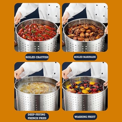 Stainless Steel 45 qt Steamer Pot Boiling Deep-Frying and Cooking Made Easy