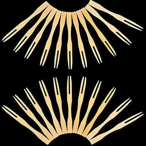 Jovitec 220 Pcs Mini Bamboo Cocktail Forks
